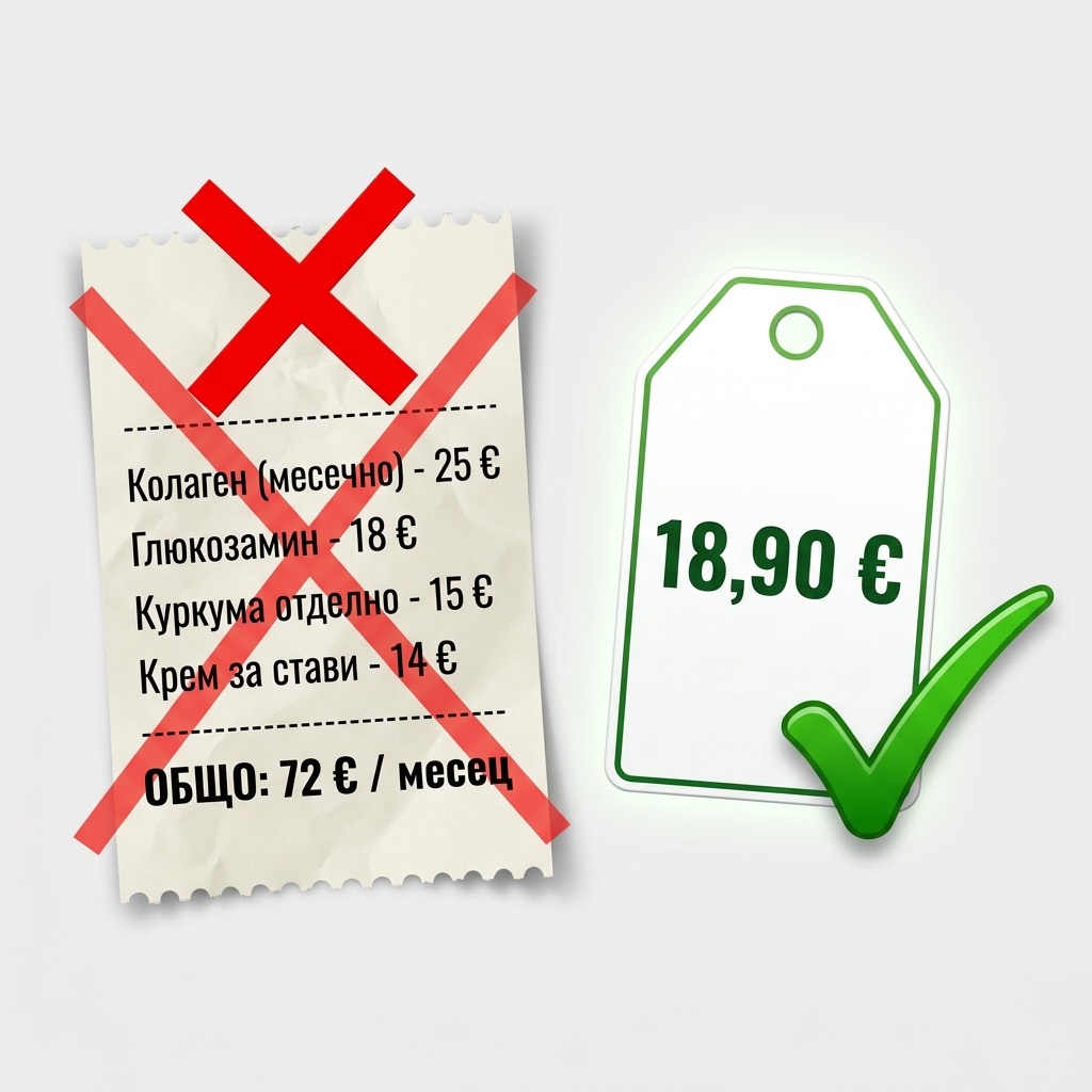 Сметка от разделни решения за 72 € на месец срещу етикет 18,90 €
