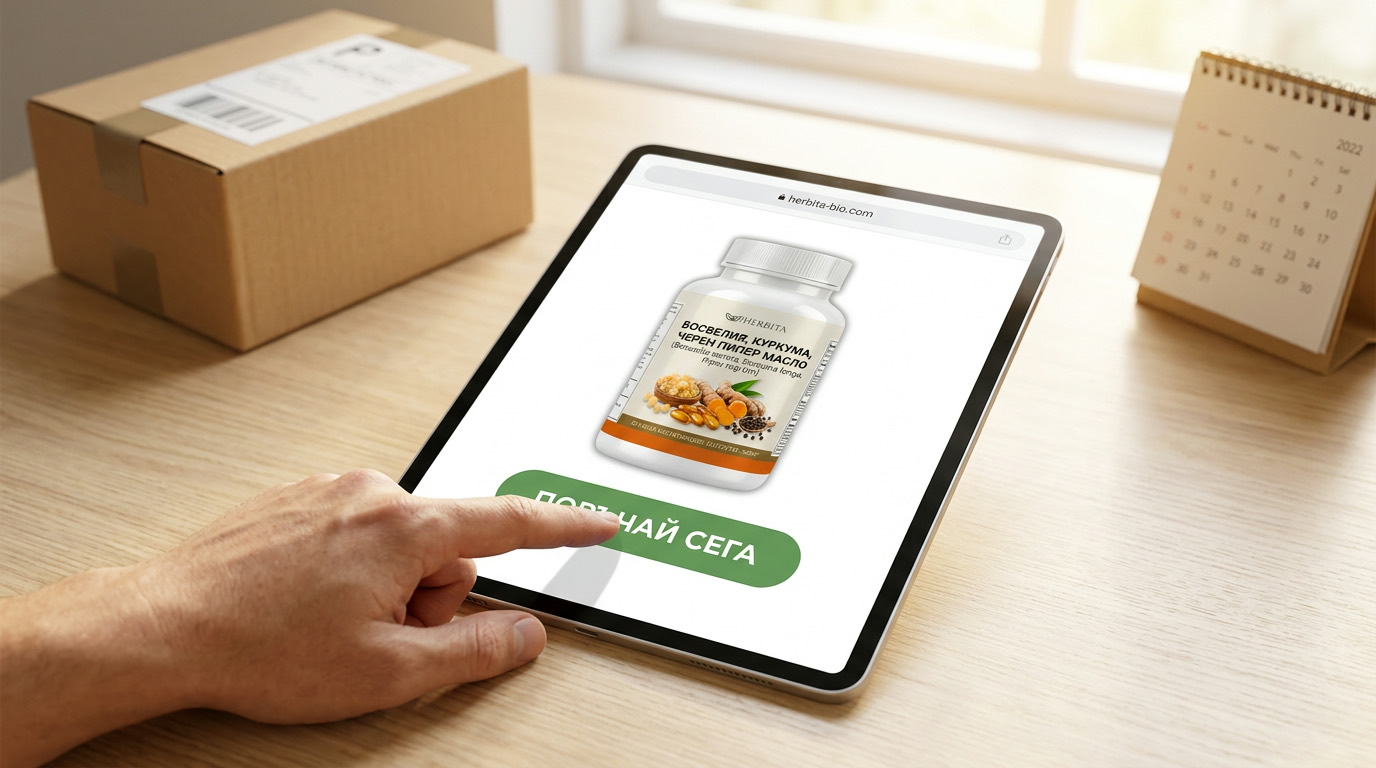 Поръчка на Herbita през herbita-bio.com — бутон „Поръчай сега